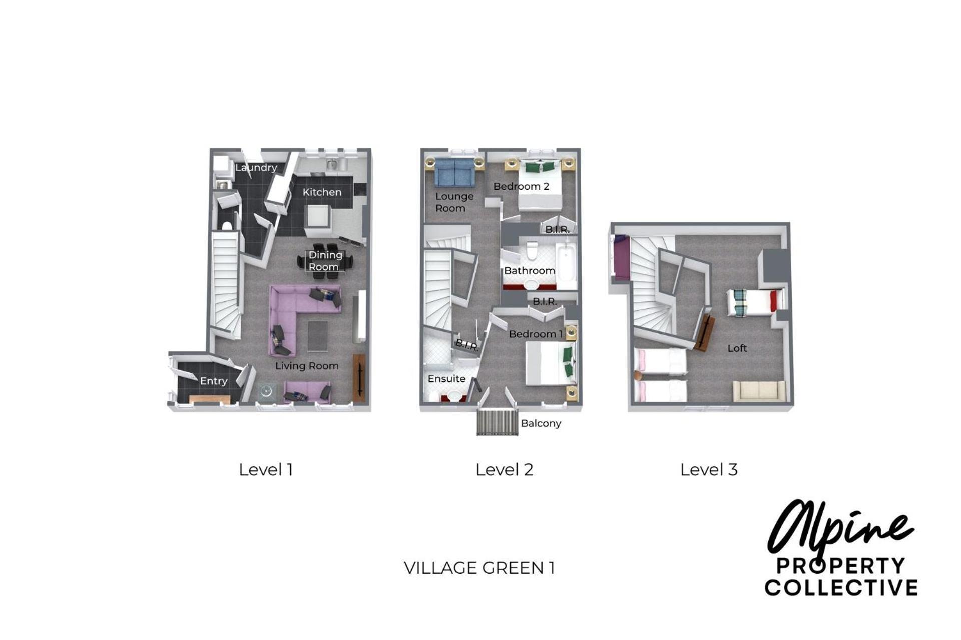 Village Green 2 Bedroom Loft Townhouse With Views Fireplace And Garage Parking Thredbo Dış mekan fotoğraf